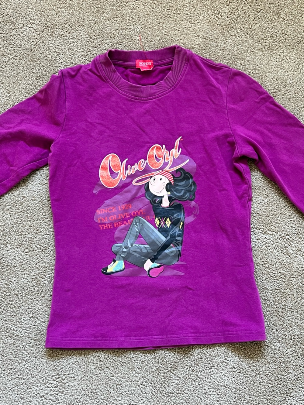 Girls' Purple Graphic Long-Sleeve Tee - Unbranded